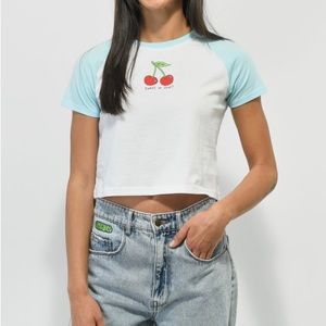 JV By Jac Vanek Sweet or Sour? Cherry Crop top